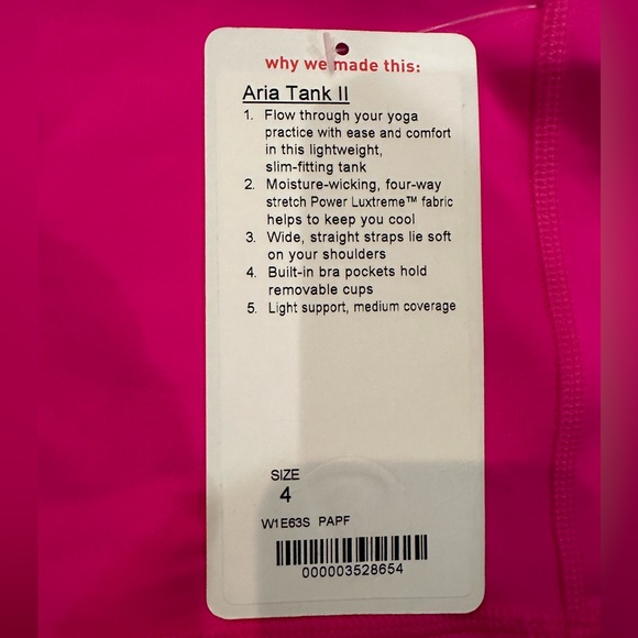 NEW Lululemon Aria Tank II - Picture 2 of 5